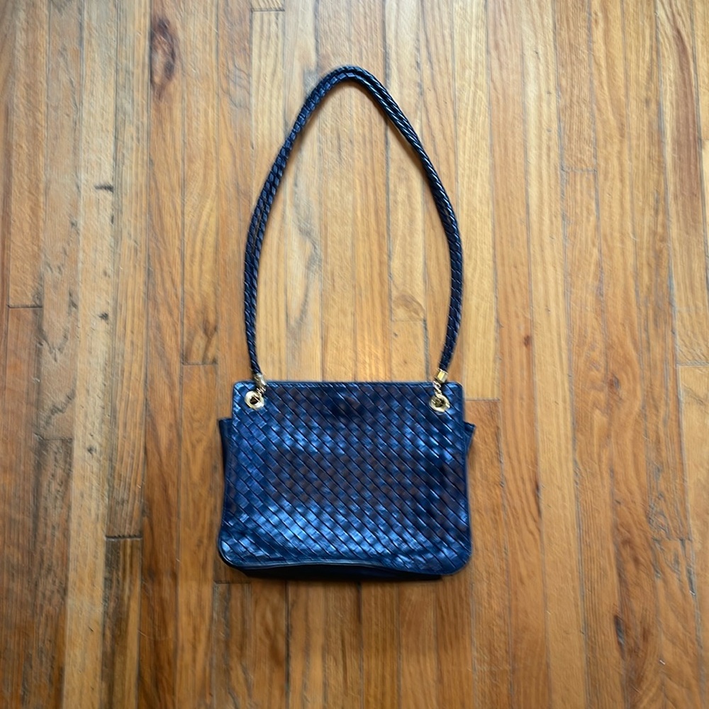 Bottega Veneta navy shoulder bag